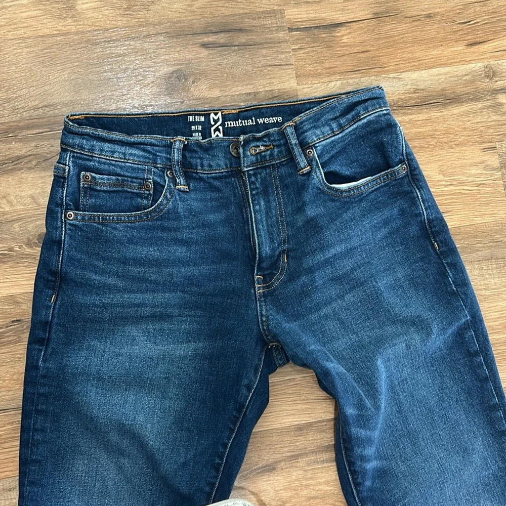 MUTUAL WEAVE THE SLIM MEN BLUE JEANS Sz 29 X 32 - Picture 5 of 11